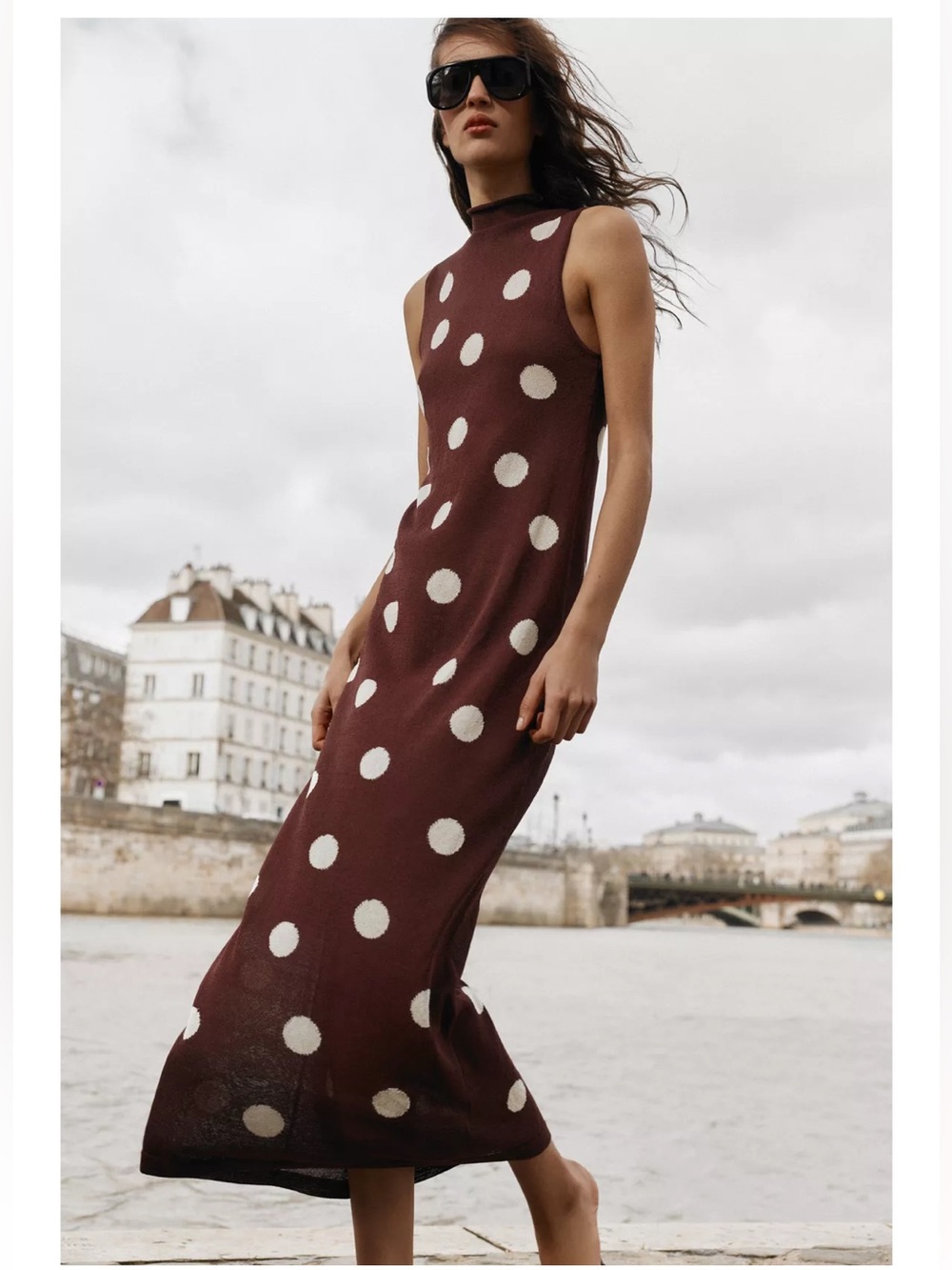 ZARA POLKA DOT KNIT DRESS